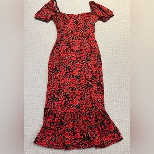 NWT Puff Sleeve Midi Dress